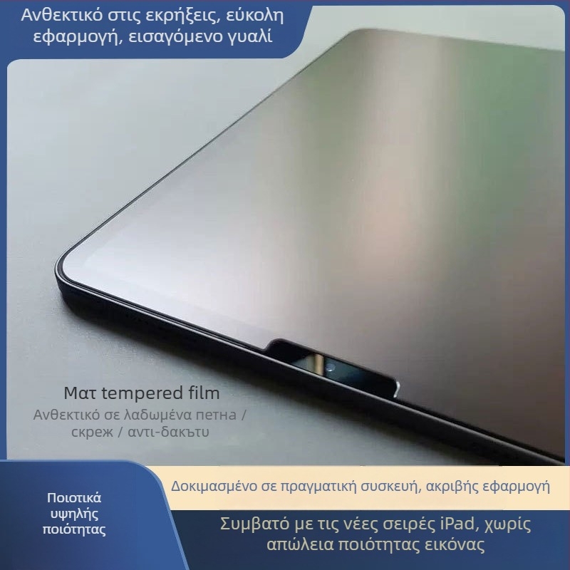 Προστατευτικό οθόνης από tempered γυάλι για iPad Air 2025, μπροστινό, ματ φινίρισμα, ευκρίνεια HD, αντιαποτυπώματα