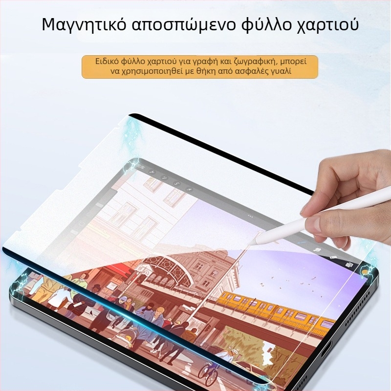 iPad Pro 11 Εμπρός PET φιλμ με μαγνητική πρόσδεση, υφή χαρτιού, ματ φινίρισμα, αντιδακτυλικό