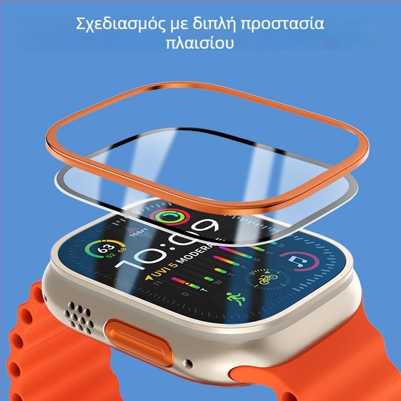 Apple Watch Φιλμ Προστασίας Οθόνης – Προστασία Πλαισίου, Αντιχαρακτικό, Αντοχή στη Φθορά