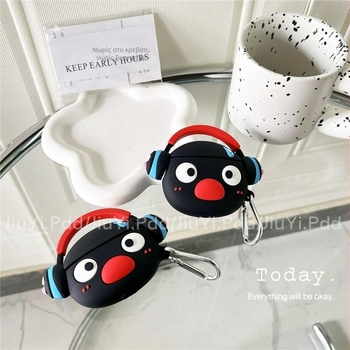 Θήκη προστασίας για Apple AirPods Pro 2 με σχέδιο χαριτωμένου πιγκουίνου - υλικό PVC, στυλ καρτούν, τρισδιάστατος ανάγλυφος