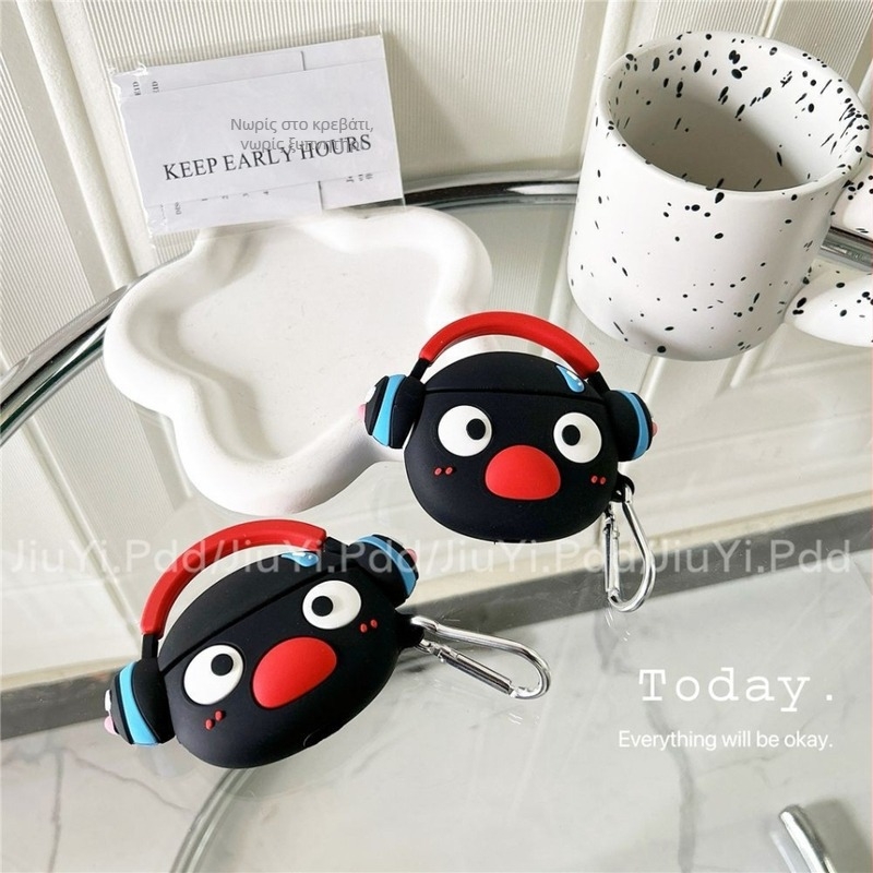 Θήκη προστασίας για Apple AirPods Pro 2 με σχέδιο χαριτωμένου πιγκουίνου - υλικό PVC, στυλ καρτούν, τρισδιάστατος ανάγλυφος