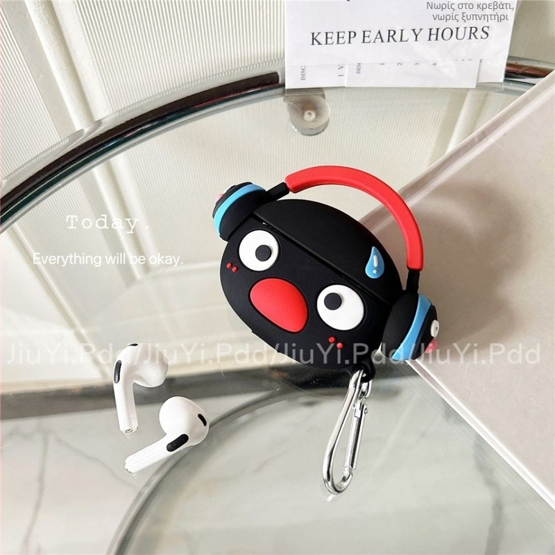 Θήκη προστασίας για Apple AirPods Pro 2 με σχέδιο χαριτωμένου πιγκουίνου - υλικό PVC, στυλ καρτούν, τρισδιάστατος ανάγλυφος