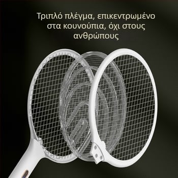 Ηλεκτρική ρακέτα κατά των κουνουπιών | Μοντέλο: 22 γκρι / 22 χρυσό | Κάλυψη χώρου 20–50 τ.μ. | Μπαταρία 501–800 mAh | Μέθοδος θανάτωσης: ηλεκτρικό σοκ