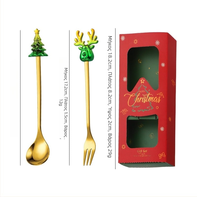 Σετ μαχαιροπίρουνων από ανοξείδωτο ατσάλι – παιδικό, γλυκό στυλ, καλλιτεχνικό σχέδιο καρτούν, φινίρισμα καθρέφτη