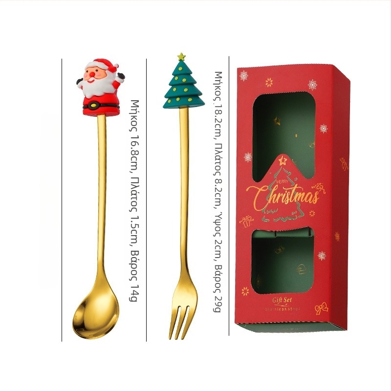 Σετ μαχαιροπίρουνων από ανοξείδωτο ατσάλι – παιδικό, γλυκό στυλ, καλλιτεχνικό σχέδιο καρτούν, φινίρισμα καθρέφτη