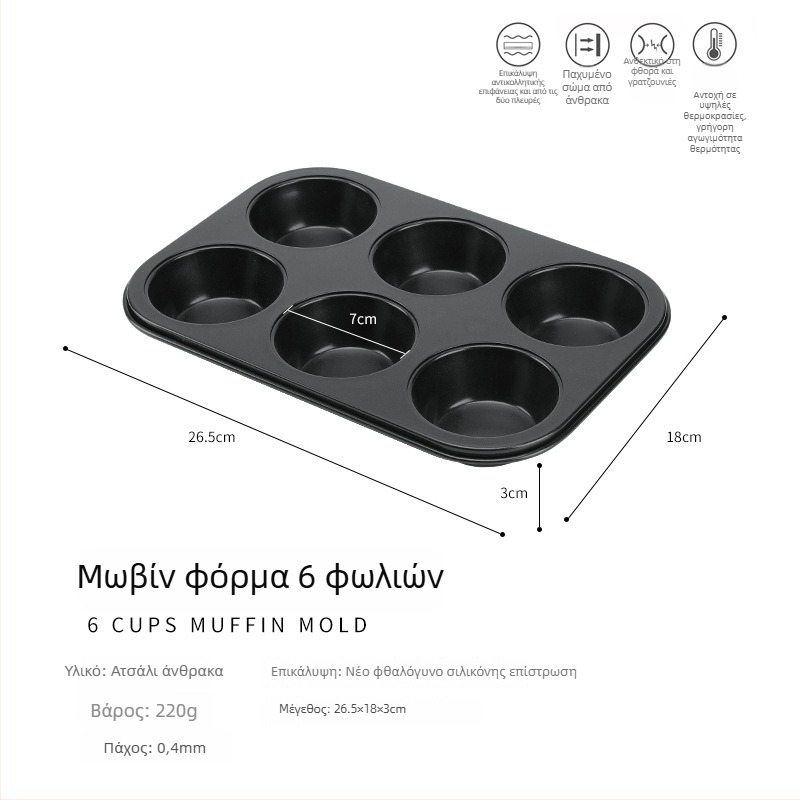 Μορφή για κέικ από ατσάλι υψηλού άνθρακα, στρογγυλή, αντικολλητική, με αποσπώμενο πυθμένα