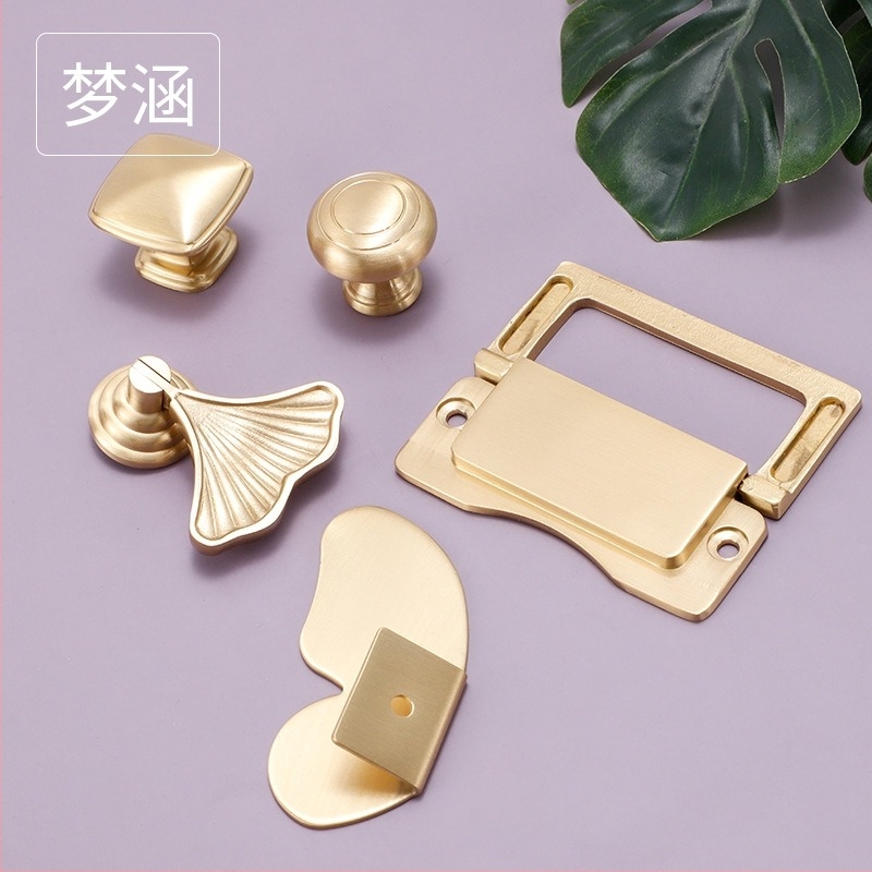 Λαβή ντουλαπιού από ορείχαλκο, σκανδιναβικός μινιμαλιστικός σχεδιασμός, κυκλική με μία οπή, γυαλιστερή επίστρωση