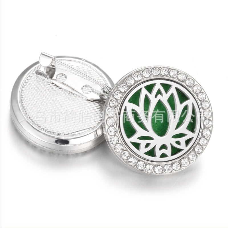 Αρωματοθεραπευτική καρφίτσα από κράμα με φινίρισμα ηλεκτροπλατίνας, μοτίβο μάσκας με διαμάντι σε στρώσεις, μίνι κλιπ για αιθέριο έλαιο· διακοσμητικό και πολυλειτουργικό· σχήματα: καρδιά, ρόμβος, U-σχήματος, σταγόνα, γεωμετρικό.