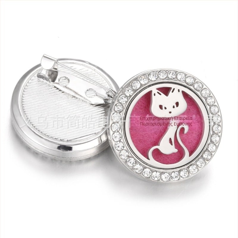 Αρωματοθεραπευτική καρφίτσα από κράμα με φινίρισμα ηλεκτροπλατίνας, μοτίβο μάσκας με διαμάντι σε στρώσεις, μίνι κλιπ για αιθέριο έλαιο· διακοσμητικό και πολυλειτουργικό· σχήματα: καρδιά, ρόμβος, U-σχήματος, σταγόνα, γεωμετρικό.