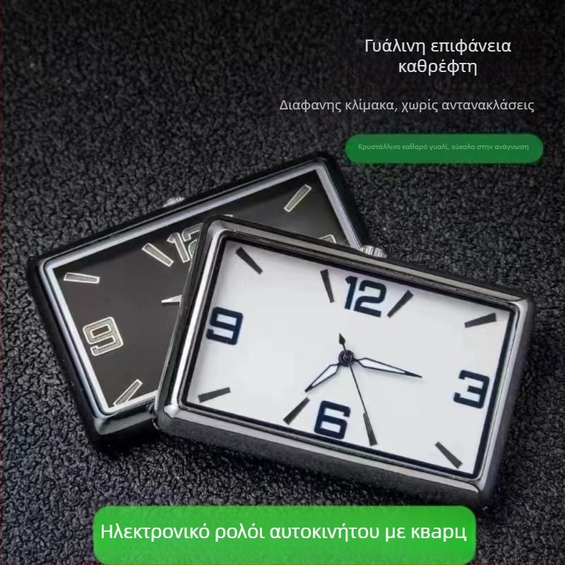 Τετράγωνο ρολόι αυτοκινήτου, κράμα σώματος, σχεδίαση με ρυθμιζόμενη γωνία, μετρητής θερμοκρασίας νερού αυτοκινήτου, καταγωγή: Ντονγκουάν