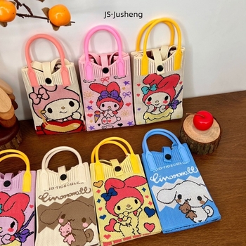 Τσαντάκι χεριού με καρδιά και υφή για κινητό — στυλ φρέσκου και γλυκού, υλικό πολυεστέρας, σχήμα κάθετα τετράγωνο, κλείσιμο με λουκέτο, εσωτερική θήκη για κινητό