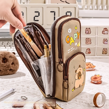 Kapibala θήκη μολυβιών, μεγάλη χωρητικότητα, ανθεκτική στις λεκέδες, Oxford ύφασμα, για μαθητές δημοτικού, με δυνατότητα προσαρμογής