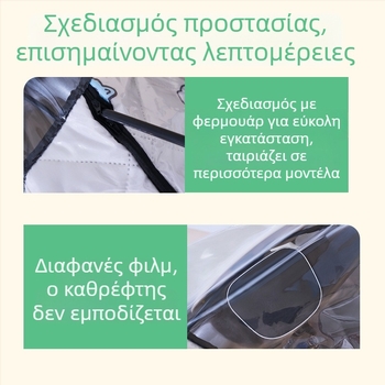 Μπροστινό παρμπρίζ για ηλεκτρικό όχημα – διαφανές, αδιάβροχο, προστασία από τον ήλιο; μοντέλο 001; κατάλληλο για μοτοσυκλέτες με καθρέπτη και χωρίς καλάθι; υλικό: Oxford ύφασμα + πλαστικό
