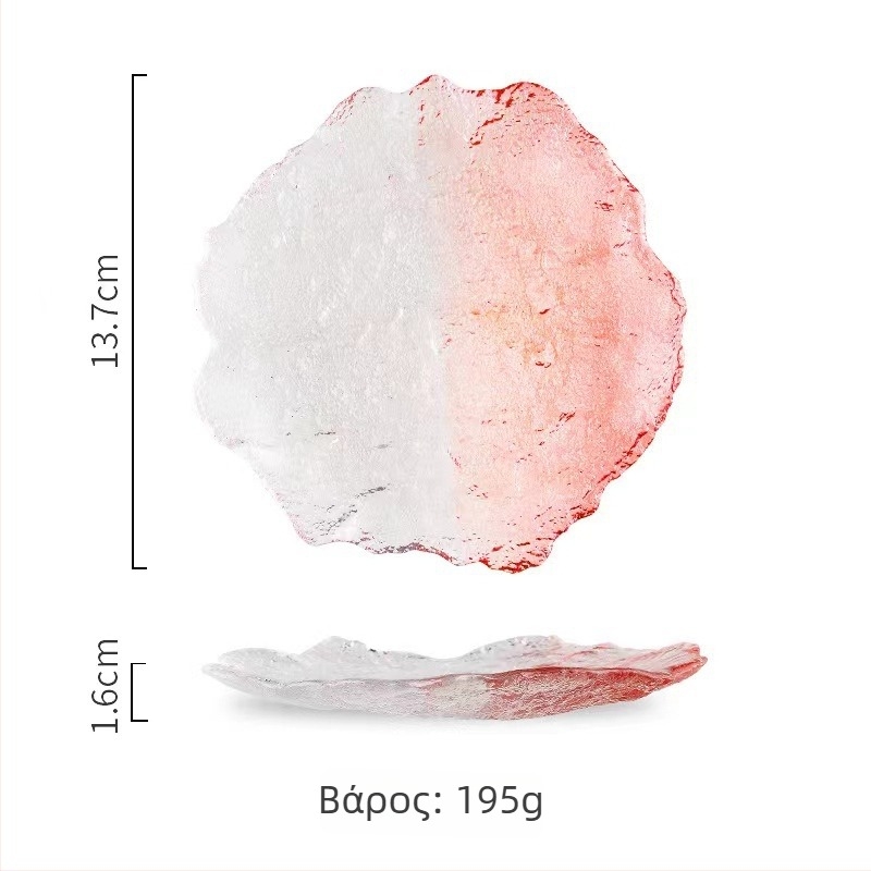 Γυάλινο ορθογώνιο πιάτο σερβιρίσματος, ιαπωνικού στυλ, χειροποίητη ζωγραφισμένη επιφάνεια, δυνατότητα εκτύπωσης λογότυπου, προσαρμοσμένη επεξεργασία