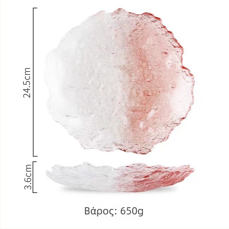 Γυάλινο ορθογώνιο πιάτο σερβιρίσματος, ιαπωνικού στυλ, χειροποίητη ζωγραφισμένη επιφάνεια, δυνατότητα εκτύπωσης λογότυπου, προσαρμοσμένη επεξεργασία