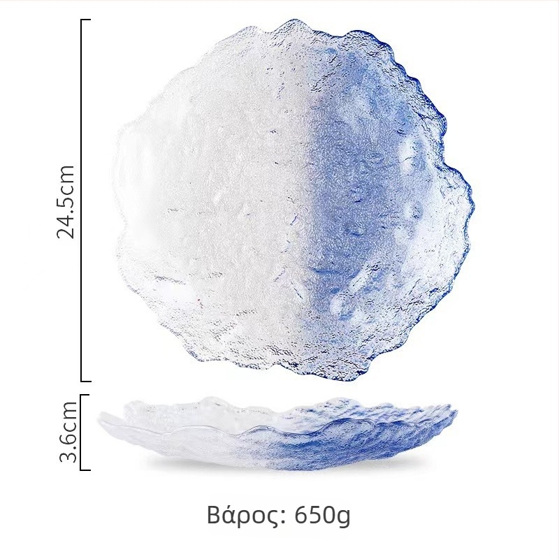 Γυάλινο ορθογώνιο πιάτο σερβιρίσματος, ιαπωνικού στυλ, χειροποίητη ζωγραφισμένη επιφάνεια, δυνατότητα εκτύπωσης λογότυπου, προσαρμοσμένη επεξεργασία