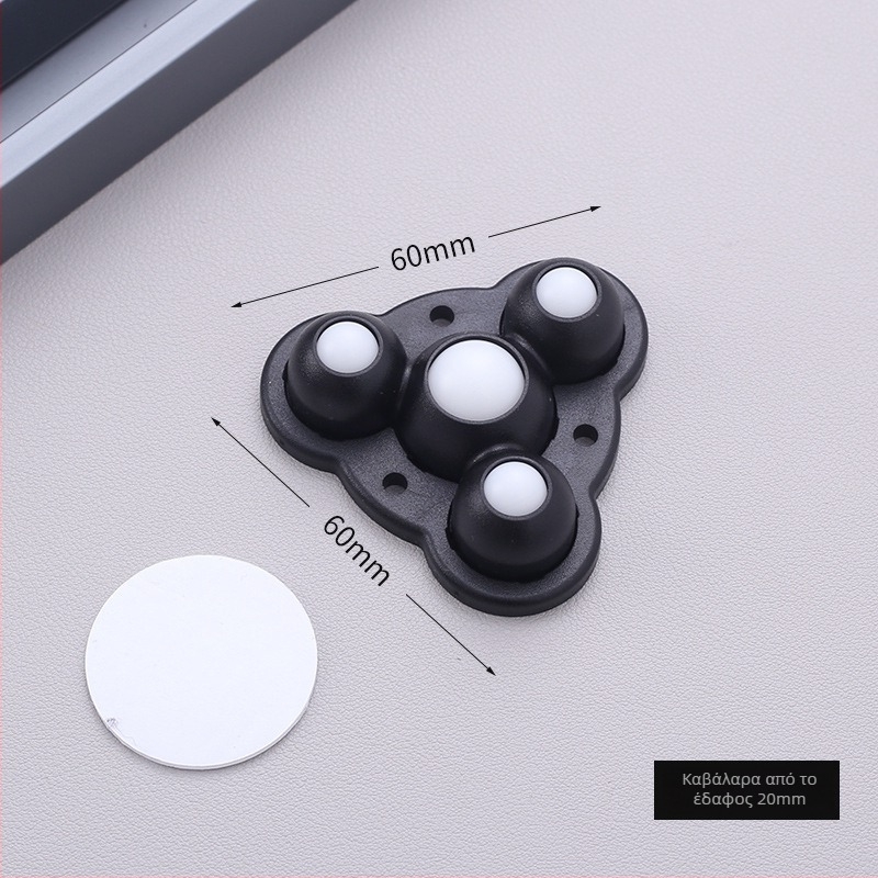 Κινούμενος τροχός επίπλων με αυτοκόλλητη τοποθέτηση — χωρίς τρύπες, 360° περιστροφή, παχύτερη βάση