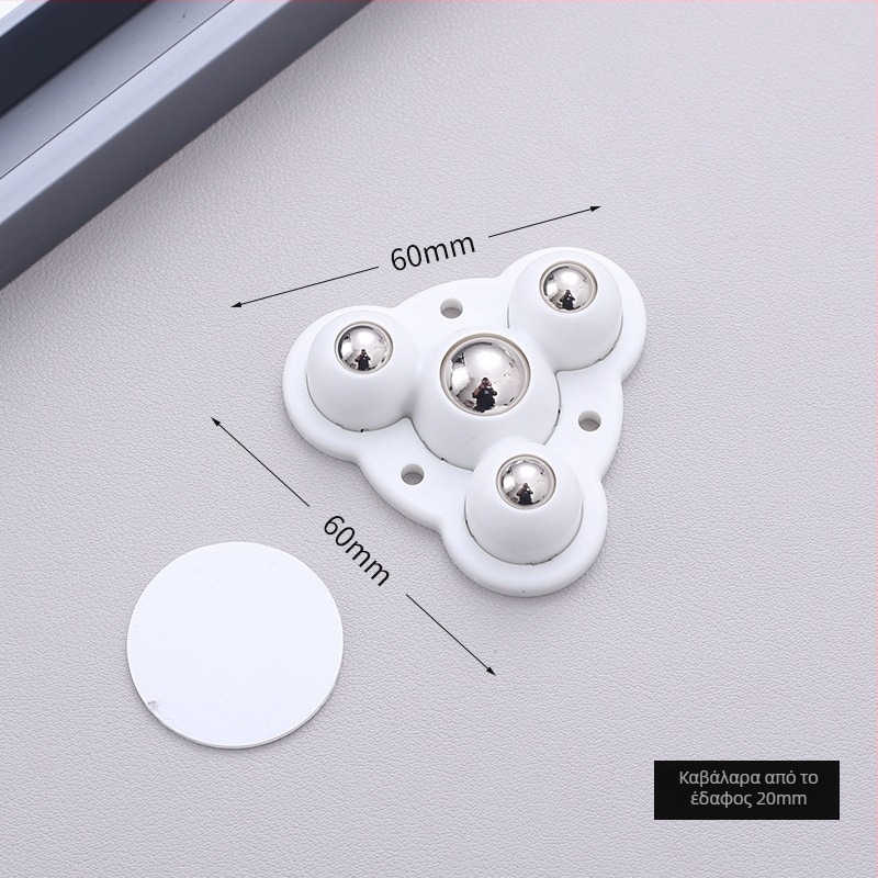 Κινούμενος τροχός επίπλων με αυτοκόλλητη τοποθέτηση — χωρίς τρύπες, 360° περιστροφή, παχύτερη βάση