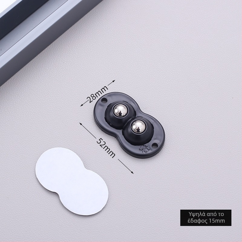 Κινούμενος τροχός επίπλων με αυτοκόλλητη τοποθέτηση — χωρίς τρύπες, 360° περιστροφή, παχύτερη βάση