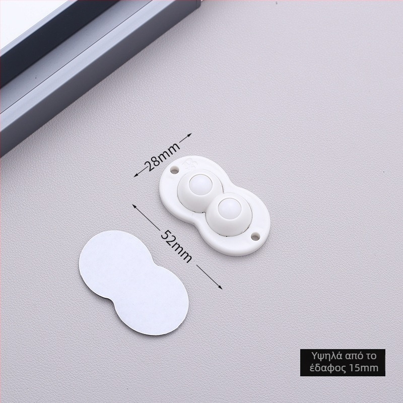 Κινούμενος τροχός επίπλων με αυτοκόλλητη τοποθέτηση — χωρίς τρύπες, 360° περιστροφή, παχύτερη βάση