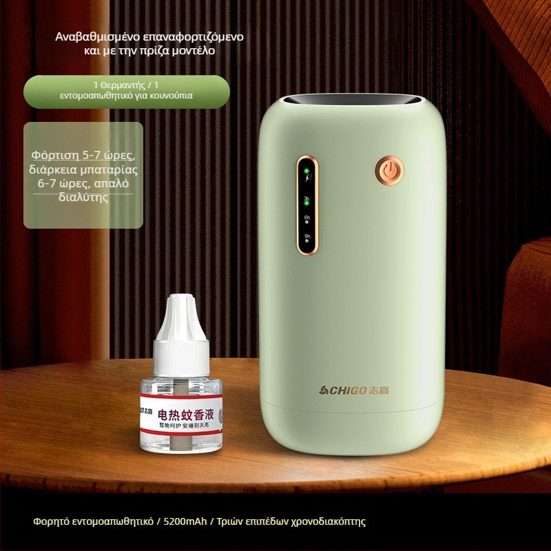 USB επαναφορτιζόμενη ασύρματη συσκευή εξόντωσης κουνουπιών για εσωτερική/εξωτερική χρήση, μοντέλο Chigo LBH107, LED φως, κάλυψη 21–30㎡, εσωτερική μπαταρία 501–800mAh, διάρκεια 6–8 ωρών