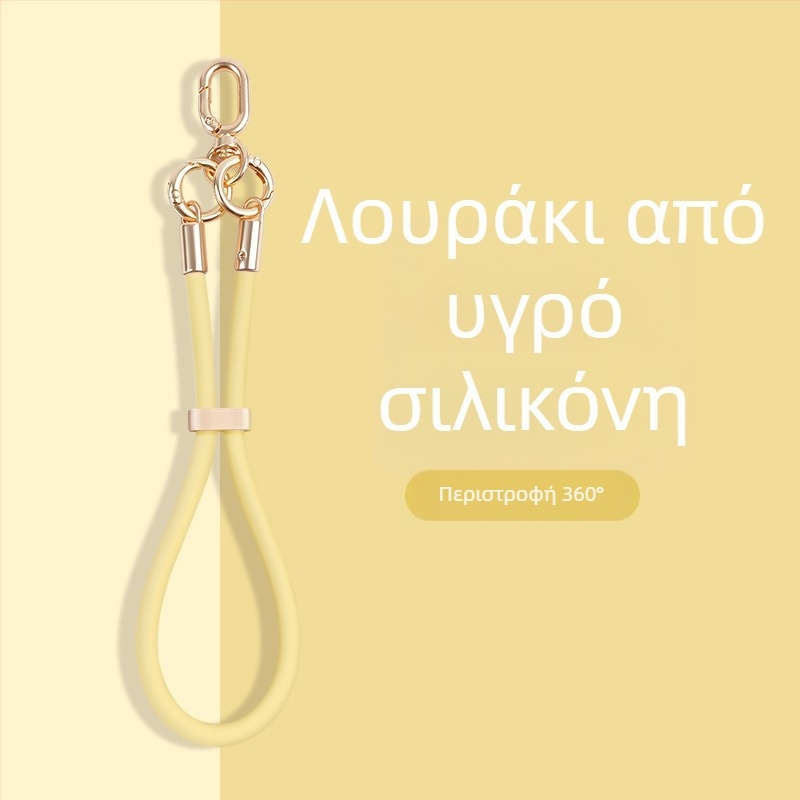Κορδόνι κινητού από υγρή σιλικόνη με ρυθμιζόμενο κούμπωμα — αντι-απώλεια, δημιουργικός γεωμετρικός σχεδιασμός, μάρκα Yikaden