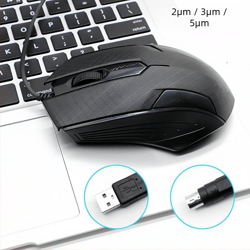 USB ενσύρματο ποντίκι υπολογιστή με μακρύ καλώδιο, μήκη 2m/3m/5m, 3 κουμπιά, φωτοηλεκτρικός αισθητήρας, κατάλληλο για επιτραπέζιο υπολογιστή/οθόνη TV