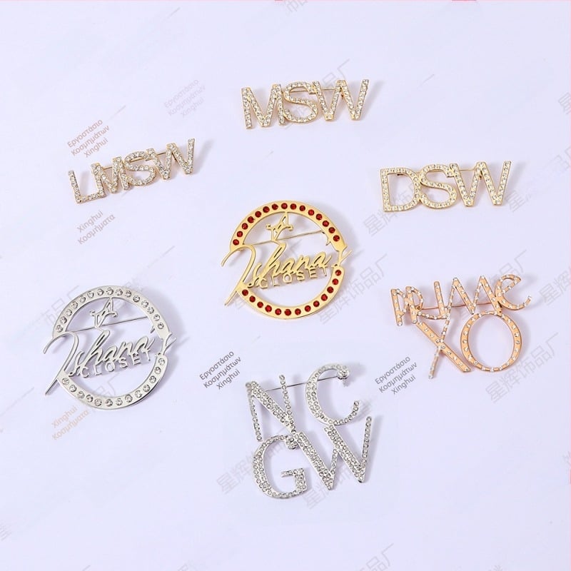 Καρφίτσα διακοσμητική — τιτάνιο ατσάλι, πλήρης διαμαντό μοζαϊκα, DIY σχεδιασμός εταιρικού λογότυπου, απλός unisex στυλ, διαθέσιμη προσαρμογή