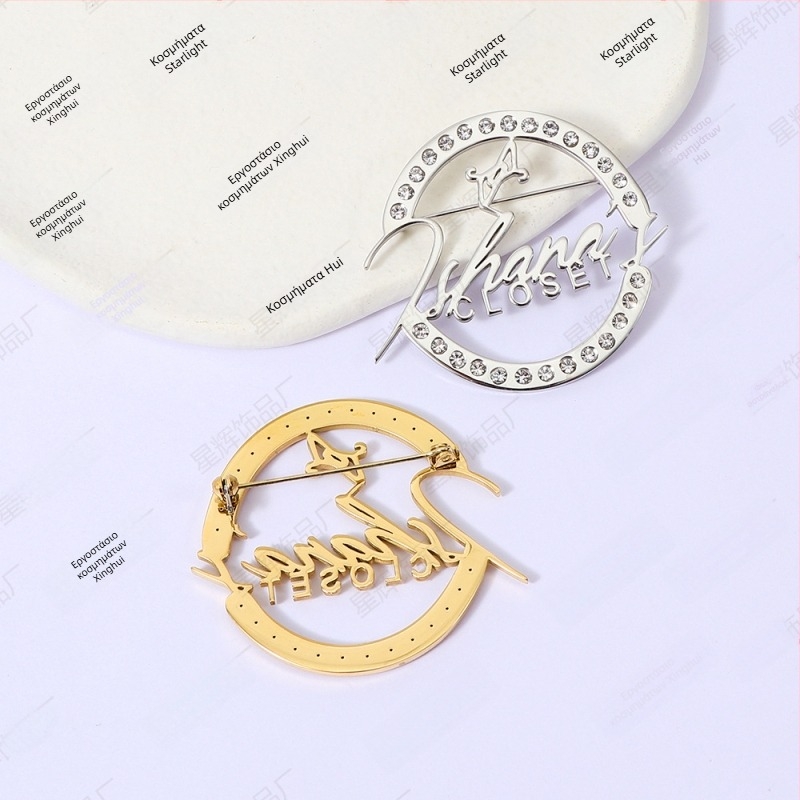 Καρφίτσα διακοσμητική — τιτάνιο ατσάλι, πλήρης διαμαντό μοζαϊκα, DIY σχεδιασμός εταιρικού λογότυπου, απλός unisex στυλ, διαθέσιμη προσαρμογή