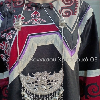 Εθνοτικό μεταλλικό κολιέ-λαιμού, πολυεπίπεδο σχέδιο, κρεμαστό από κράμα, μήκος 81 cm και άνω