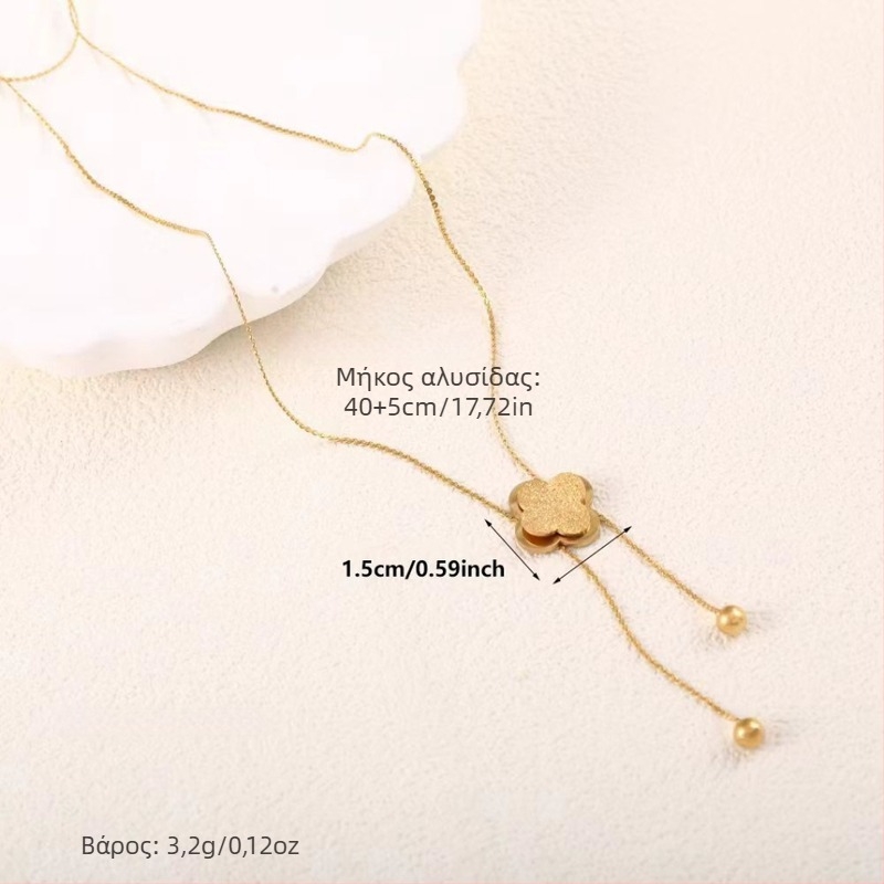 Κολιέ από ανοξείδωτο ατσάλι σε σχήμα λουλουδιού, με ηλεκτροπλατίωση, Μάρκα Mu cheng