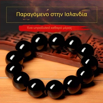 Ανδρικό βραχιόλι από οψιδιανόν με χάντρες, unisex στυλ