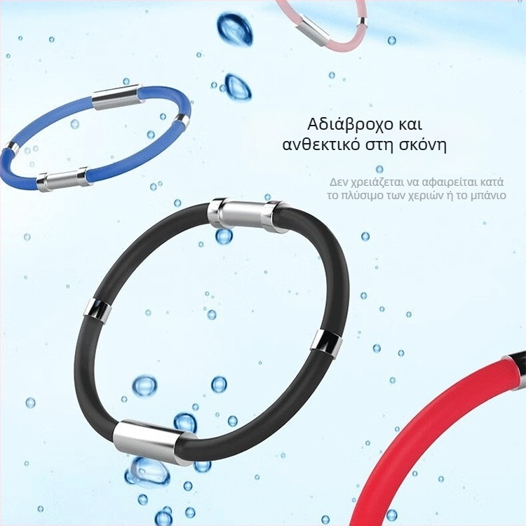 Σιλικονούχο βραχιόλι καρπού με μαγνήτη και αρνητικά ιόντα, στυλ ζευγαριού, αθλητικό βραχιόλι με αλυσίδα τιτάνιο-χάλυβα