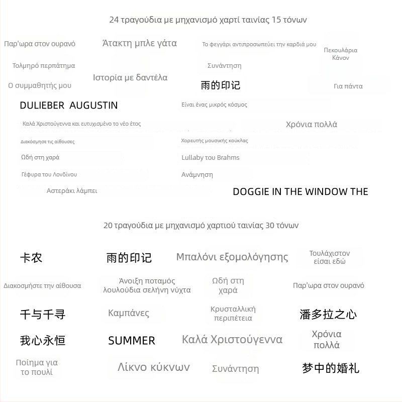 Jiyun Χειροκίνητος Μηχανισμός Μουσικού Κουτιού με Χαρτοταινία, Ψευδάργυρος, Εκτύπωση, Για DIY Αξεσουάρ Παιχνιδιών