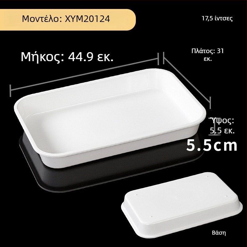 Μελαμινική τετράγωνη πιατέλα επίδειξης για μαρινάριστα πιάτα, γυαλισμένη επιφάνεια, μοντέρνο μινιμαλιστικό στυλ, μονοχρωματικό σχέδιο