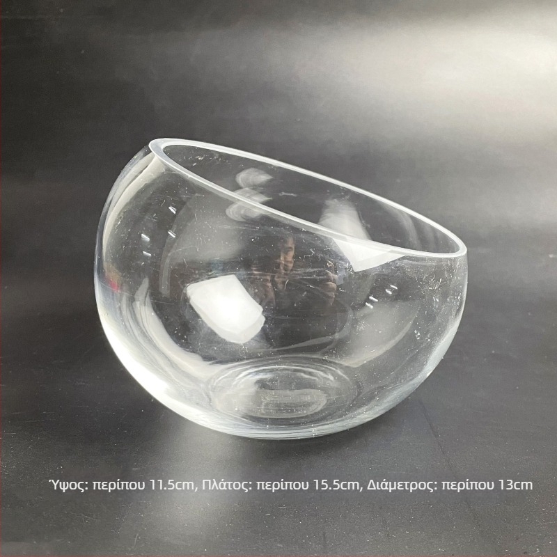 Γυάλινο μπουκάλι με βρύα για μικροτοπία, οικολογικό ενυδρείο για χρυσόψαρα — σχέδιο με στρογγυλό άνοιγμα, παχύφυτα; Μάρκα: Small Space Big World; Συσκευασία: χαρτόνι; Επίδειξη: επιφάνεια