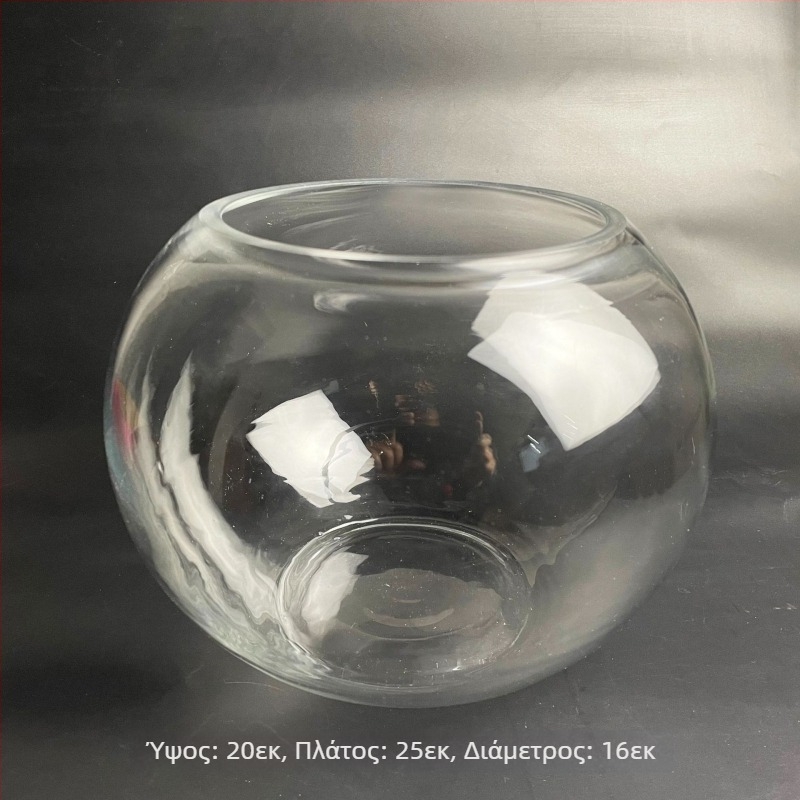 Γυάλινο μπουκάλι με βρύα για μικροτοπία, οικολογικό ενυδρείο για χρυσόψαρα — σχέδιο με στρογγυλό άνοιγμα, παχύφυτα; Μάρκα: Small Space Big World; Συσκευασία: χαρτόνι; Επίδειξη: επιφάνεια