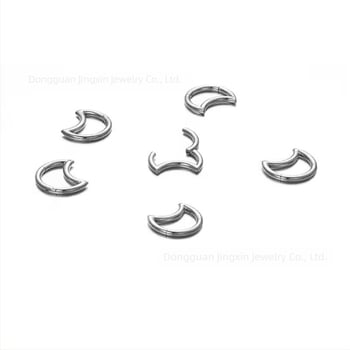 Δαχτυλίδι μύτης από κράμα τιτανίου, μορφή μισοφέγγαρου, λεία επιφάνεια, στυλ unisex, φυσικό.