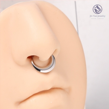 Ρινικό δαχτυλίδι – κράμα τιτάνιο, ελλειπτικού σχήματος, χαραγμένο, Unisex, κλειστό χωρίς ραφές δαχτυλίδι