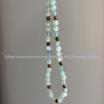 Κολιέ με Πράσινο Hair Crystal και Πράσινο Ghost Crystal, Ασημένια εξαρτήματα 925, Αυθεντικός σχεδιασμός