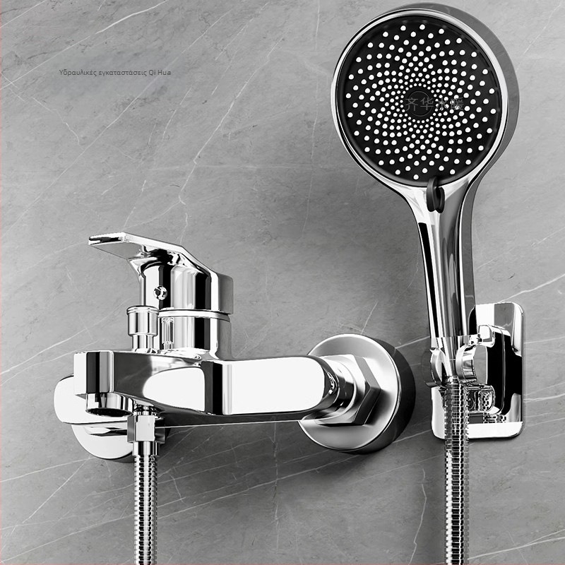 Σετ ντους από χαλκό, εντοιχισμένη εγκατάσταση, μοντέλο 85-1, πίεση 1,6 MPa, λειτουργία βροχής και φυσαλίδων, κύρια ντους στρογγυλό, μοντέρνος μινιμαλισμός