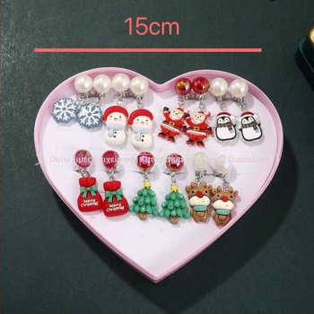 Παιδικά σκουλαρίκια με κλιπ - Χειροποίητα, Πλαστικό/ρητίνη, Σχήμα λουλουδιού, Κορεατικό στυλ, Σειρά Πριγκίπισσα