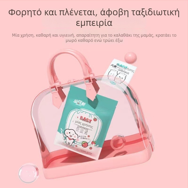 Βρεφικά προστατευτικά μανίκια μιας χρήσης κατά των λεκέδων, για όλες τις εποχές, καρτούν εκτύπωση, unisex