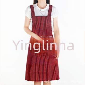 Ποδιά - κορεατικού στυλ, χωρίς μανίκια, από βαμβάκι-λινό, ανθεκτική στη βρωμιά, ένδυση κουζίνας