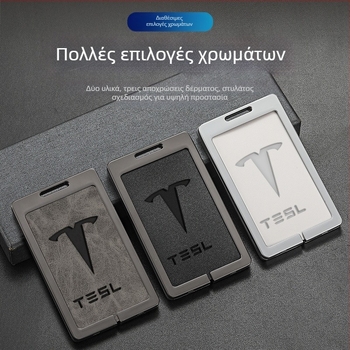 Tesla Model 3 Θήκη Κάρτας Κλειδιού - Κράμα Ψευδάργυρου + Δέρμα, Απλό Στυλ, Προσαρμογή Διαθέσιμη