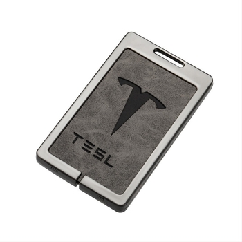 Tesla Model 3 Θήκη Κάρτας Κλειδιού - Κράμα Ψευδάργυρου + Δέρμα, Απλό Στυλ, Προσαρμογή Διαθέσιμη