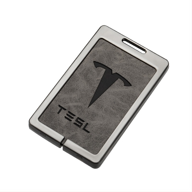 Tesla Model 3 Θήκη Κάρτας Κλειδιού - Κράμα Ψευδάργυρου + Δέρμα, Απλό Στυλ, Προσαρμογή Διαθέσιμη