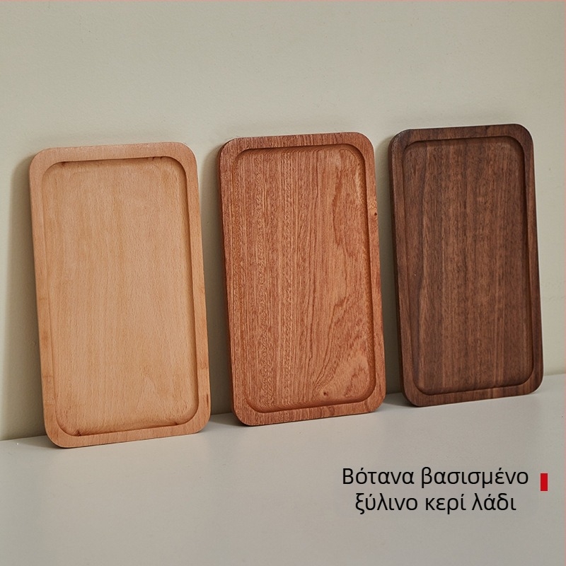 Οβάλ ξύλινος δίσκος ιαπωνικού στυλ, μασίφ ξύλο, μοντέρνος μινιμαλισμός, επιφάνεια με χειρόγραφη υφή, εκτυπωμένο λογότυπο, προσαρμόσιμο