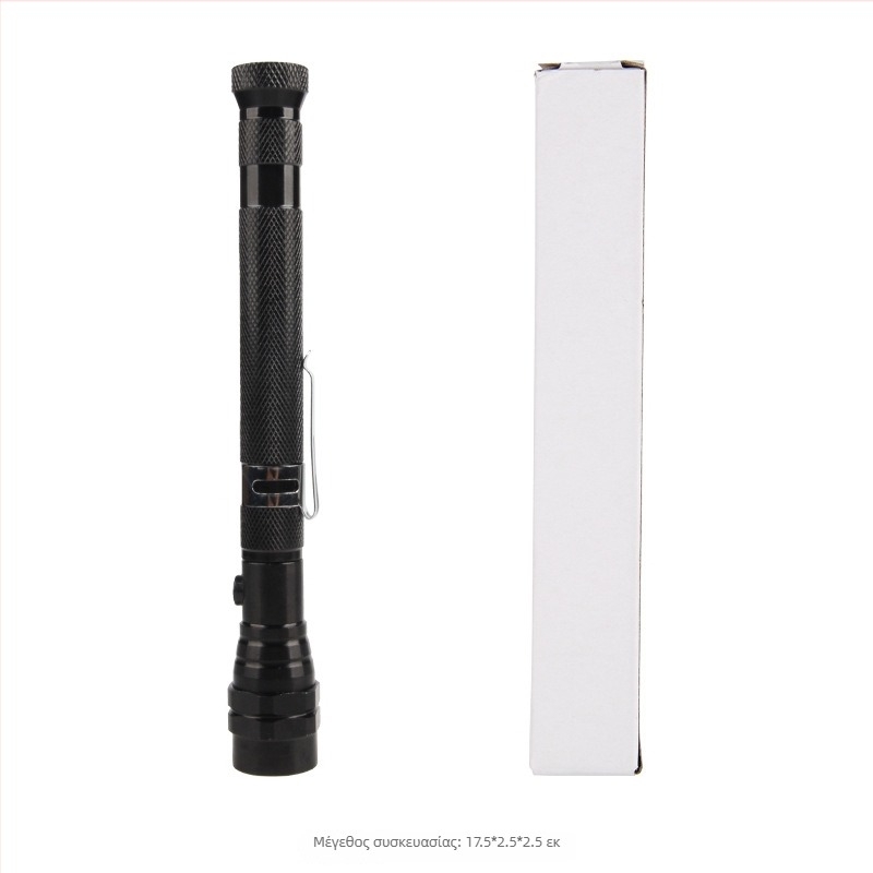 Φακός εργασίας εξωτερικού χώρου με 3 LED, σώμα από αλουμίνιο, τηλεσκοπικός και 360° περιστρεφόμενος, χειροκίνητη τροφοδοσία