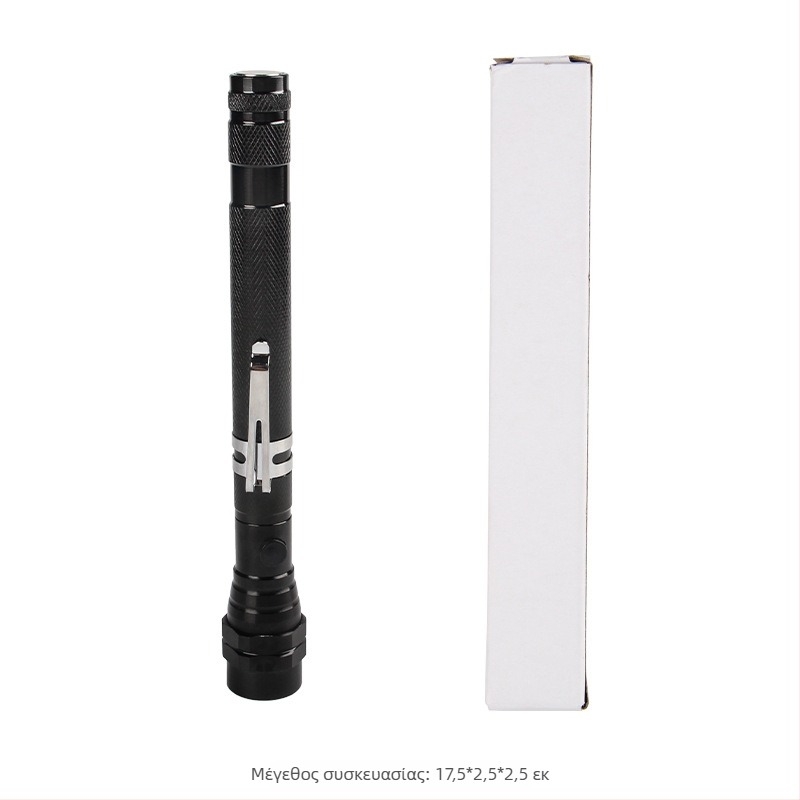 Φακός εργασίας εξωτερικού χώρου με 3 LED, σώμα από αλουμίνιο, τηλεσκοπικός και 360° περιστρεφόμενος, χειροκίνητη τροφοδοσία